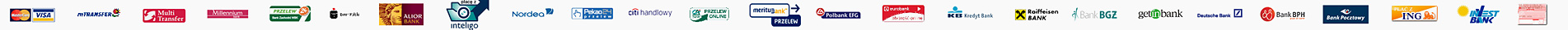 Akceptujemy następujące rodzaje płatnosci
